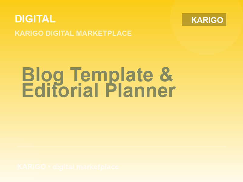 Blog Template & Editorial Planner